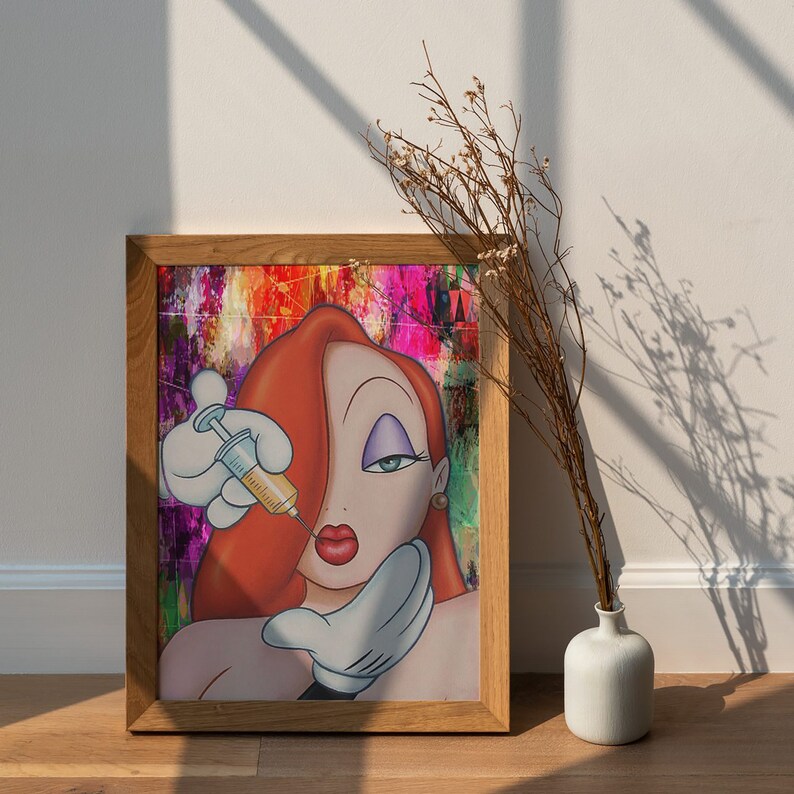 Jessica Rabbit Painting Jessica Rabbit, Cartoon Wall Art, INSTANT DOWNLOAD, Who Framed, 90s ...