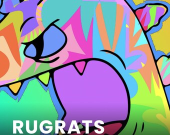 Affiche numérique Rugrats, dessin animé des années 90, Tommy et ses amis, décoration murale Nickelodeon pour chambre d'enfant (téléchargement numérique)