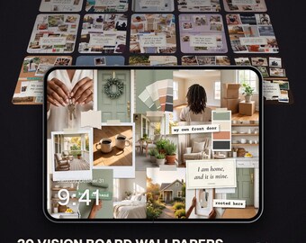 iPhone Duo Wallpaper Pack, 20 Vision Board Wallpapers, Galaxy Z Fold8 Foldable Phone Background, Affirmation Manifestation Goals