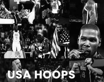 USA Basketball Poster, Steph Curry, Kevin Durant, LeBron James (Digital Download)
