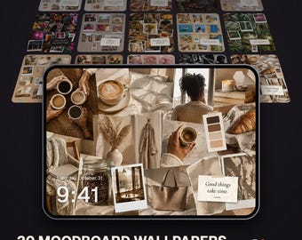iPhone Duo Wallpaper Pack, 20 Moodboard Wallpapers, Galaxy Z Fold8 Foldable Phone Background, Aesthetic Photo Collage Pinboard