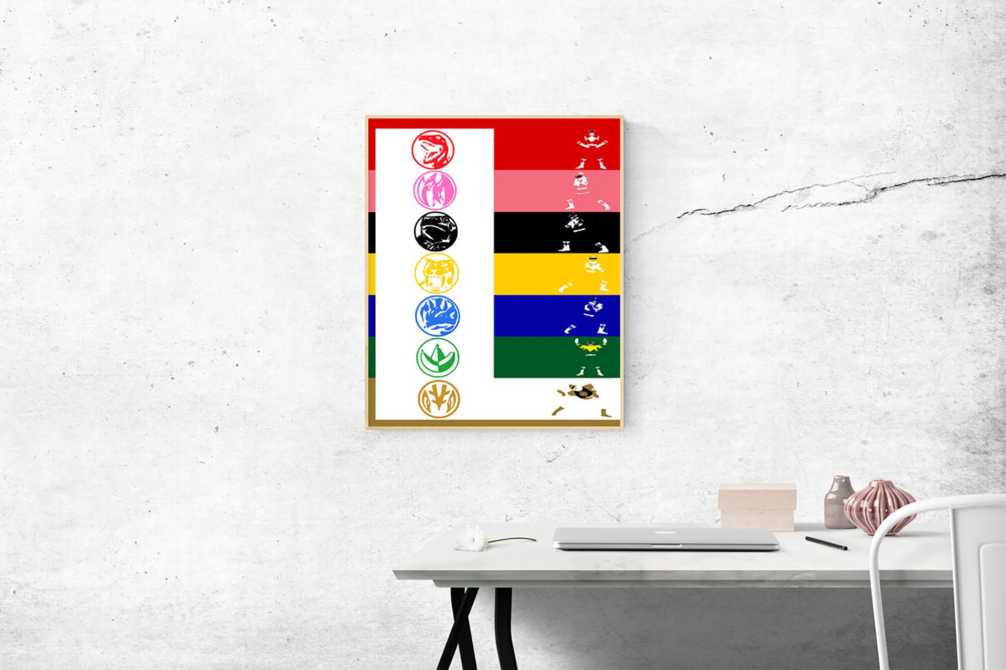 Poster Toile Power Rangers Mighty Morphin – Art Mural Comic #7787