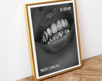 Black Women, melanin lips, black is beautiful, grillz, female lips, lip gloss, sex decor, black women, grillz for women, Black wall art