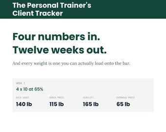 Personal Trainer Client Tracker Google Sheets Excel | Fitness Coach Client Progress Tracker, Progressive Overload Program Builder