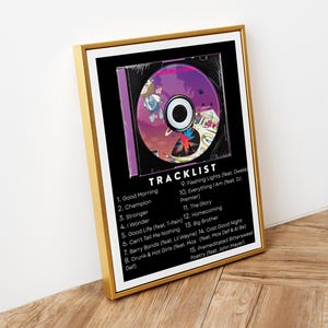 Kanye West Poster, Kanye CD, Music Decor, HipHop Art, Yeezy, Rap posters, Studio Decor, Kanye West Graduation, Instant Download, Digital Art