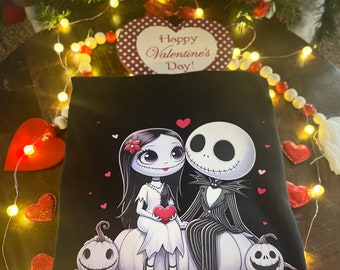 Jack and Sally valentines sweatshirt, Jack skellington, gothic sweatshirt, dark love, Disney