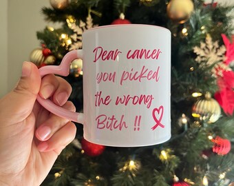 Cancer Mug, breast cancer mug , cancer Coffee Mug, Mug, Funny Coffee Mug, pink Coffee Mug, breast cancer Gift, cancer Gift