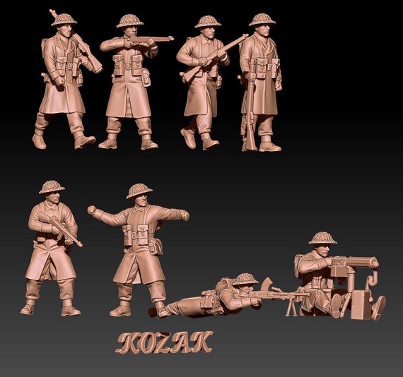 WW2 British Infantry Winter Uniform Set 2 1:72 & 28mm - Etsy