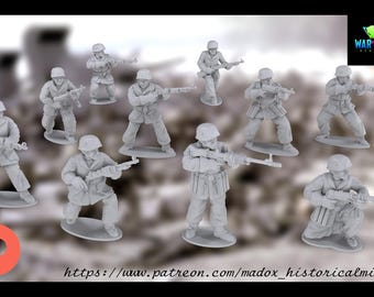 Paracadutisti tedeschi della seconda guerra mondiale 10 modelli 1:72 e 28 mm