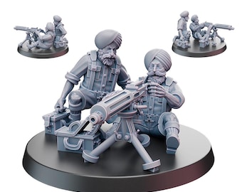Equipo Sikh HMG de la India de la Segunda Guerra Mundial, 1.72, 28 mm y 32 mm