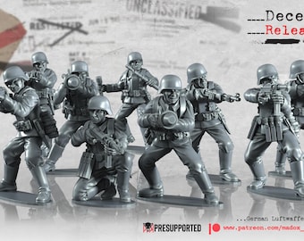 Fanteria da campo tedesca della seconda guerra mondiale, 10 modelli 1:72 e 28 mm