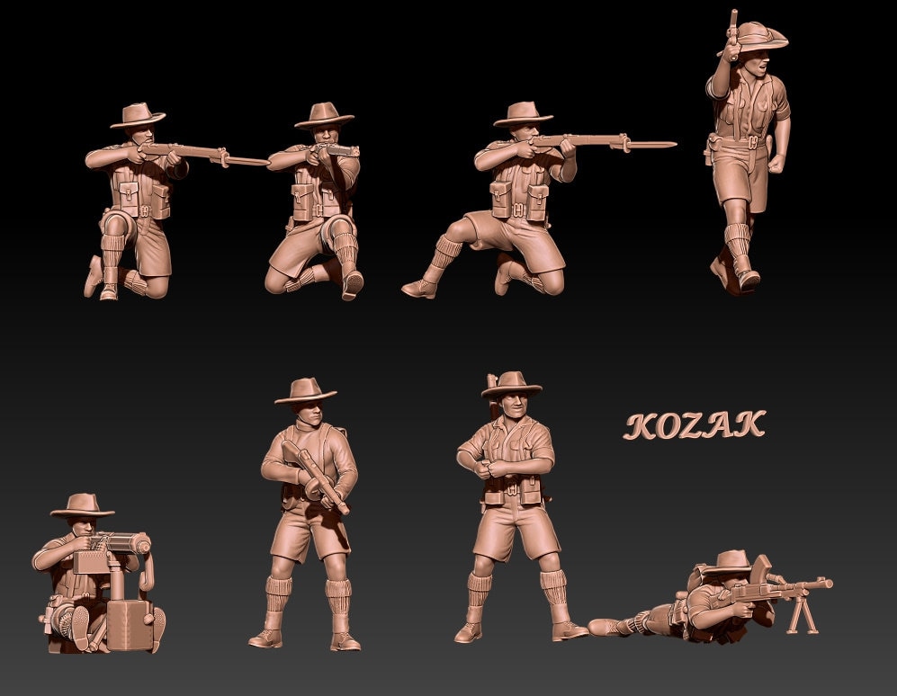オーストラリア　兵隊人形 72F022 WWII オーストラリア兵 6体 | ペディングハウス