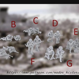 Armas de apoyo japonesas de la Segunda Guerra Mundial A, B, C, E, F, G, 2 modelos 1:72 y 28 mm