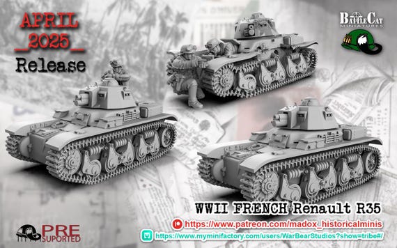233- CHAR RENAULT R35 1939/1944 + Boîte Abîmé Solido France EUR 9,99
