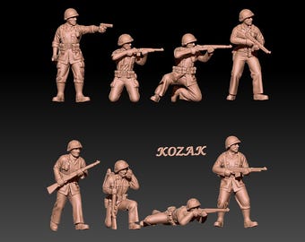 WW2 Amerikaanse mariniers set 2 1:72 en 28 mm