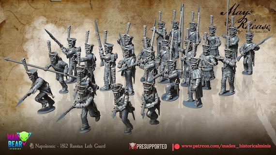 ナポレオン戦争 1812年 ロシア軍 レイプ衛兵 10体セット 1:72 & 28 mm
