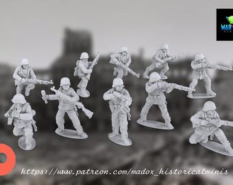 Fanteria tedesca della seconda guerra mondiale 10 modelli 1:72 e 28 mm