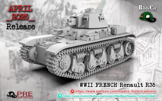 Miniature Char Renault R35 Solido 1/50, édition Limitée, Campagne France 1940, Occasion