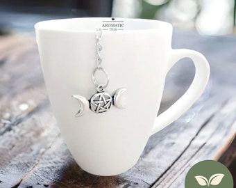 Triple Moon Pentagram Tea Infuser | Tea Stranier | Loose Leaf Tea | Tea Gift | Wiccan Gift | Pentagram Gift | Celtic Gift | Witchcraft Gift