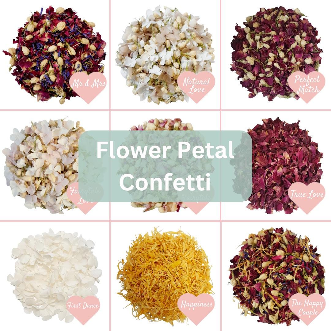 1 Litre Dried Flower Petal Confetti | Biodegradable Wedding Confetti ...