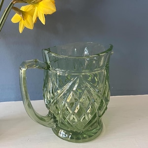 Pretty green mid century vintage glass jug