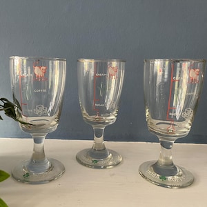 3 vintage Irish coffee drinking glasses