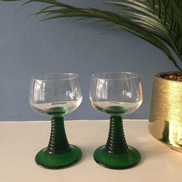 Green Wine Glasses Etsy UK