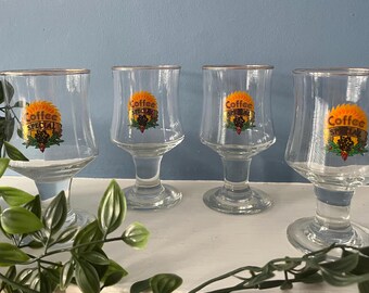4 vintage Irish coffee drinking glasses