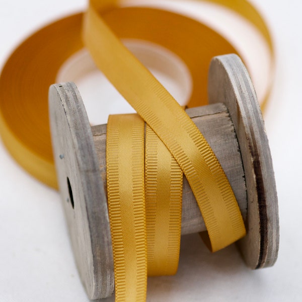 12mm 25yard Rib Weave Satijn Grosgrain Lint Goud, Premium Kwaliteit, Dubbelzijdig Lint, Full Roll 23m, Trouwlint, Bloemistenlint