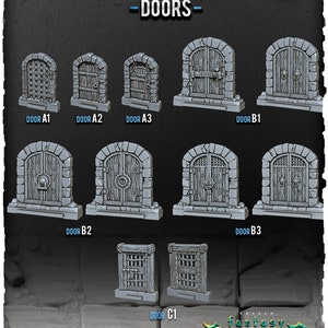 Kraken 3D Studio - Fantasy Dungeon - Stone dungeon Doors