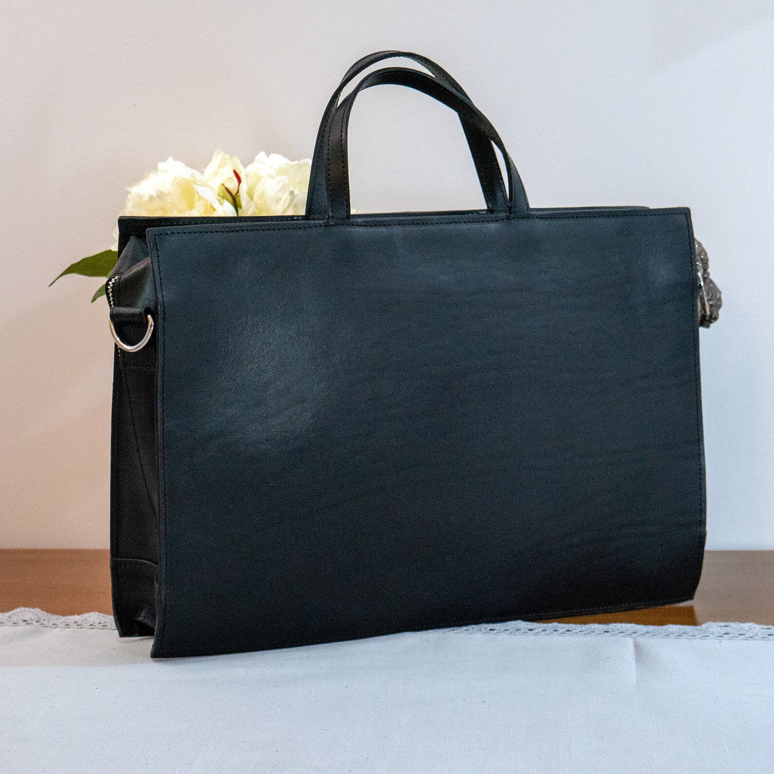 Leather Briefcase for Women Leather Business Bag Shoulder Etsy