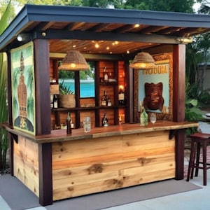 Backyard Bar Woodworking Plans | DIY Outdoor Bar Guide | Build Your Own Patio Bar | Easy Woodworking Blueprints for Patio, Deck, or Garden