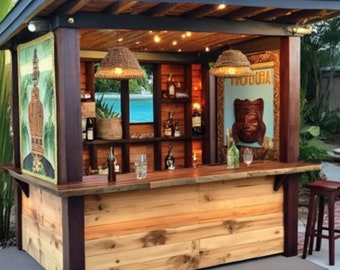 Backyard Bar Woodworking Plans | DIY Outdoor Bar Guide | Build Your Own Patio Bar | Easy Woodworking Blueprints for Patio, Deck, or Garden