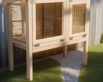 Rabbit or Guinea Pig Hutch Plans |Easy to  Build a Safe, Spacious Hutch