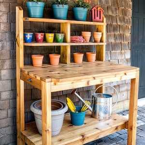 DIY Potting Bench Plans. Step-by-Step Woodworking Guide