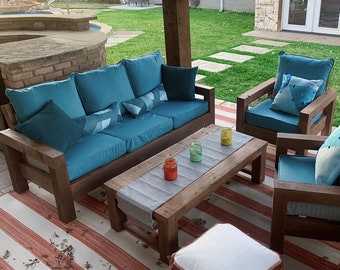 Wooden Sofa, Bench, and Coffee Table Plans: DIY and Customizable