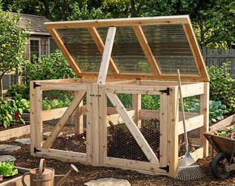 Bauanleitung für einen Doppelkomposter zum Selbermachen. Gartenprojekt zum Herunterladen.