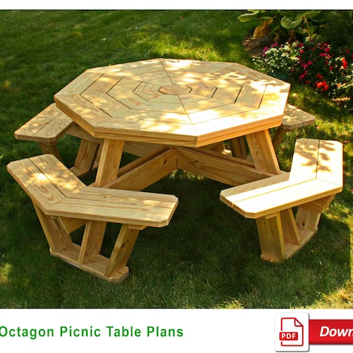 Octagon Picnic Table Plans Etsy