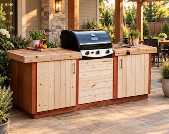 Baupläne für eine Grillstation im Garten: Bauen Sie Ihren eigenen Outdoor-Küchenwagen (PDF-Download)