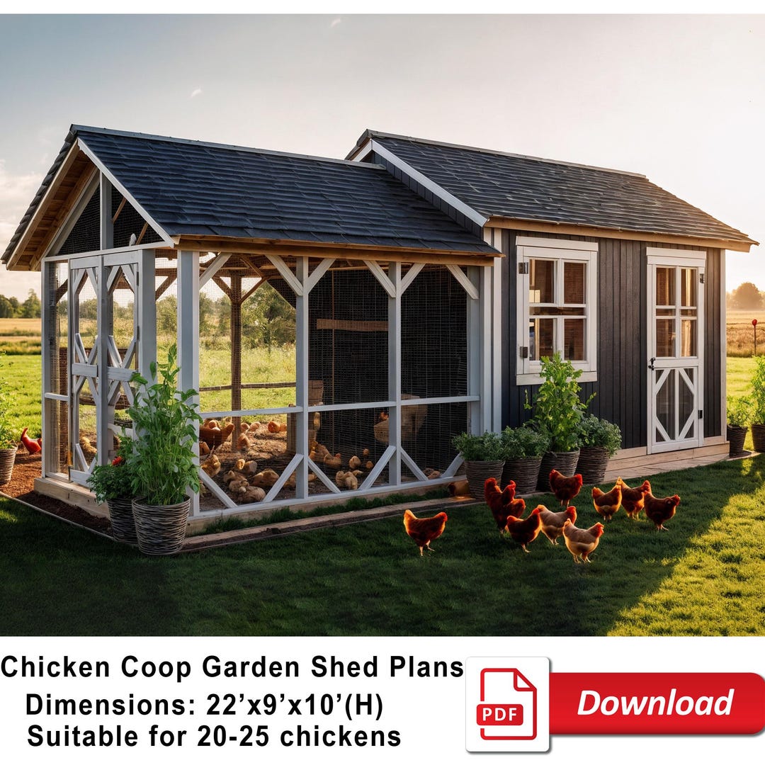 DIY Chicken Coop & Garden Shed. Easy-to-follow Plans - Etsy