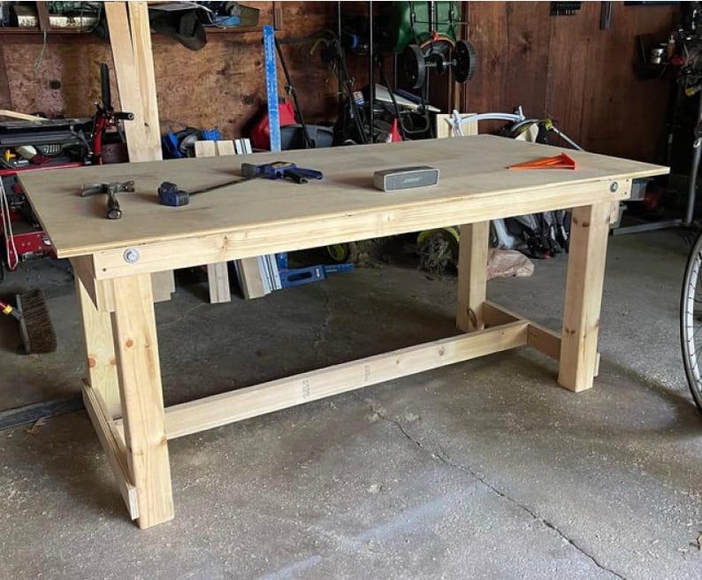 DIY Folding Workbench Plans: Space-saving Mobile Workbench (PDF Pattern ...