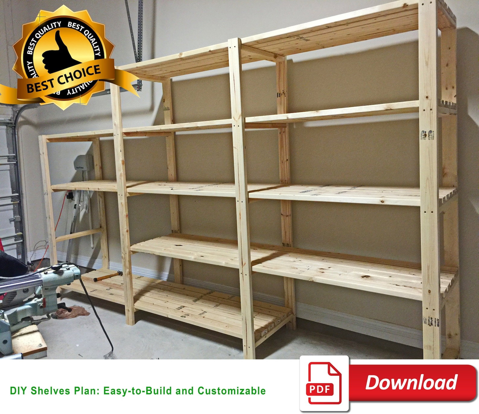 Garage Shelves Plan Easytobuild Etsy