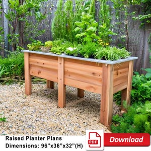Verhoogd tuinbed pdf-plannen.  Doe-het-zelfplannen voor een plantenbak voor tuinplanten, kruiden en groenten