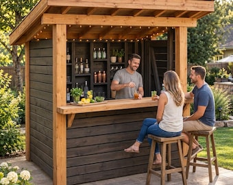 Baupläne für eine Outdoor-Bar aus Holz: Anleitung für eine Terrassenbar (PDF)