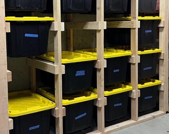 DIY Garage Tote Storage Rack Plans: Customizable Shelf System (PDF Download)