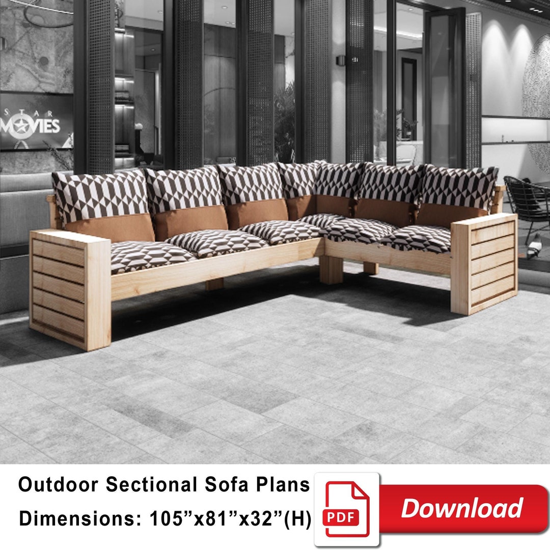 DIY Outdoor Sectional Sofa Plan Build a Customizable Patio Sofa Easy ...