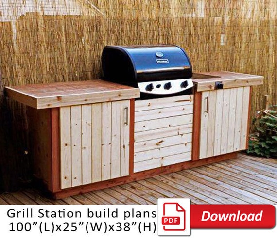 Diy Bbq Island Cabinets Grill Station, DIY Outdoor Kitchen Plan PDF