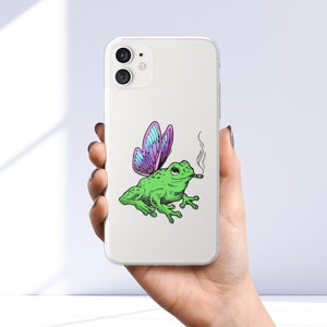 Frog Fairy Case Transparent Cover for iPhone iPhone 15, 14, 13 12 Pro, XR, Samsung A13, S22 , A05s , A40, A35 , A55 , Pixel 8a