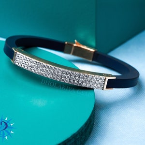 Lab Grown Diamond Bracelet for Men Round Cut Diamond Tennis Bracelet Friendship Bracelet Anniversary/Birthday Gifts Custom Bracelet For Him