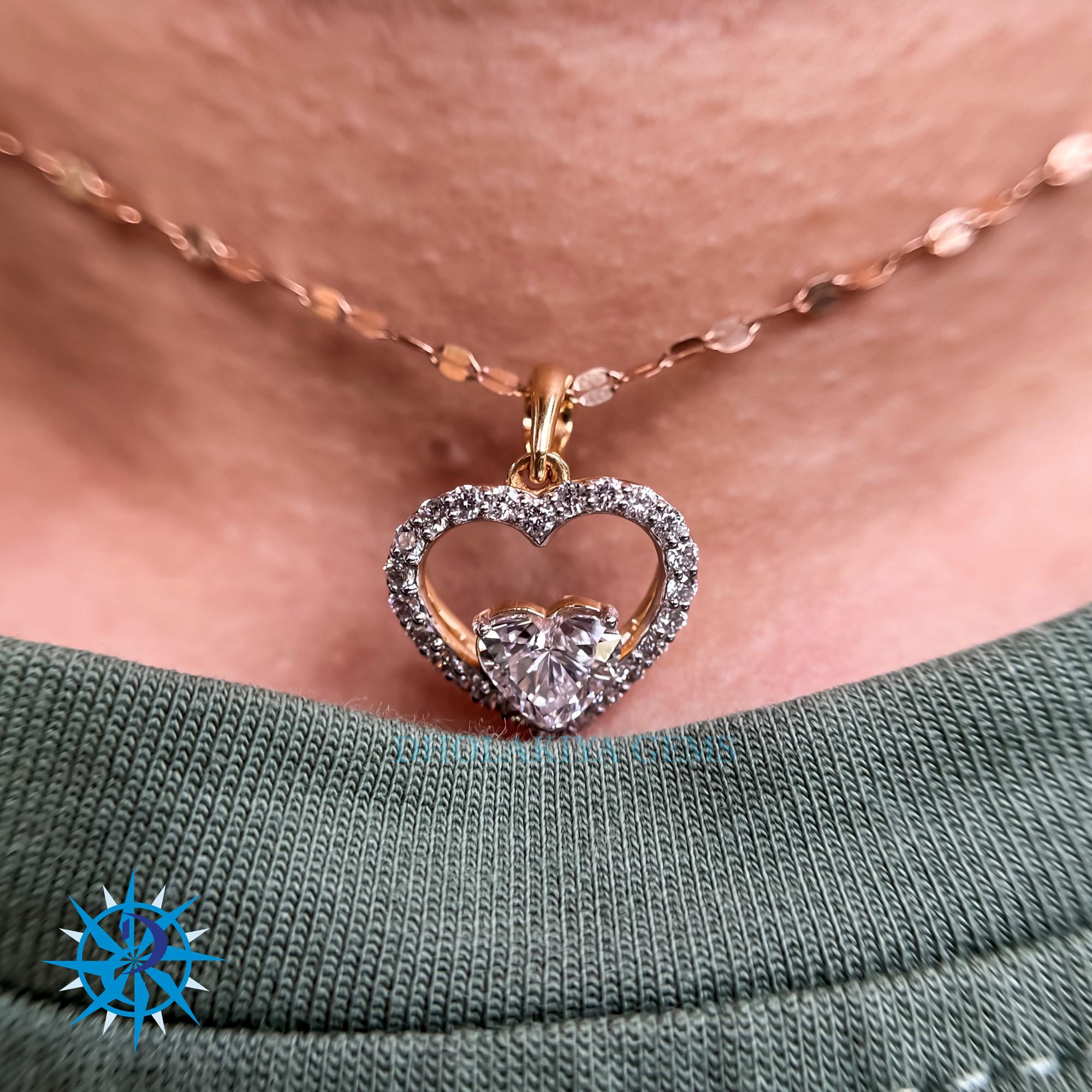 ハート型のネックレスラボグロウンダイヤモンド ハート型のネックレスラボグロウンダイヤモンド ハート型のラボ